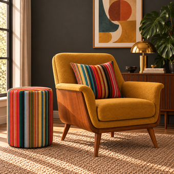 Fine Stripe Velvet Cushion