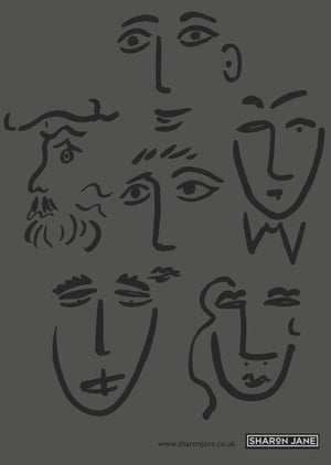 Faces Linen Tea Towel