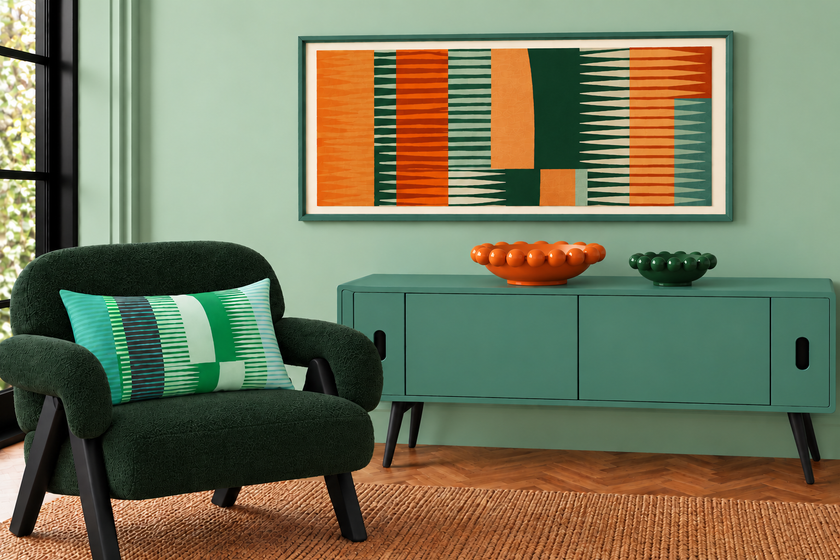 Combed Stripe Cushion - Apple