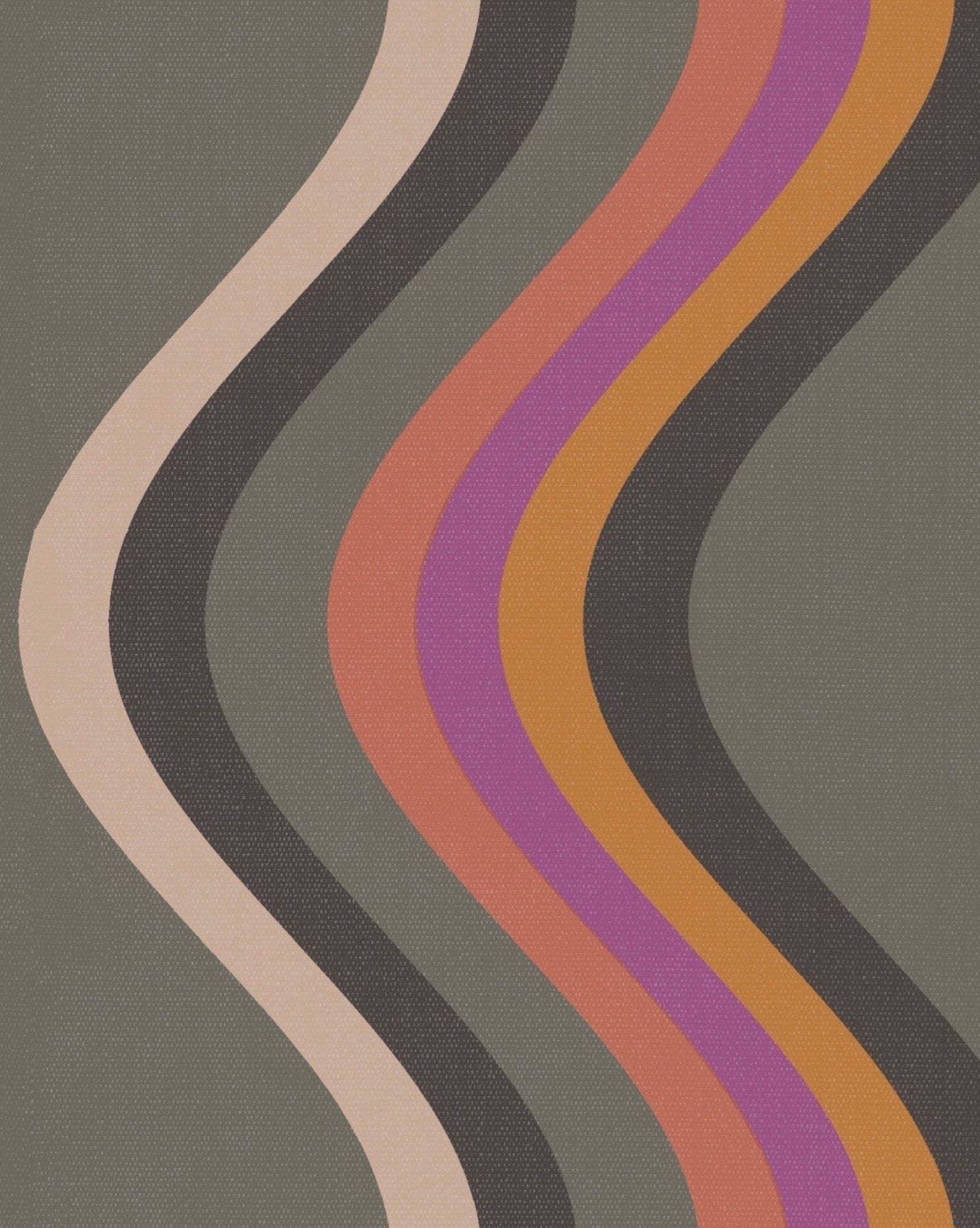 Broad Curvy Retro Stripe Wallpaper