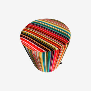 Fine Stripe Velvet Footstool