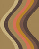 Broad Curvy Retro Stripe Wallpaper