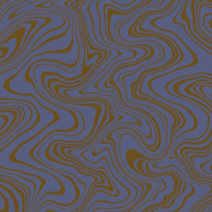 Fluid Wallpaper - Cobalt + brown