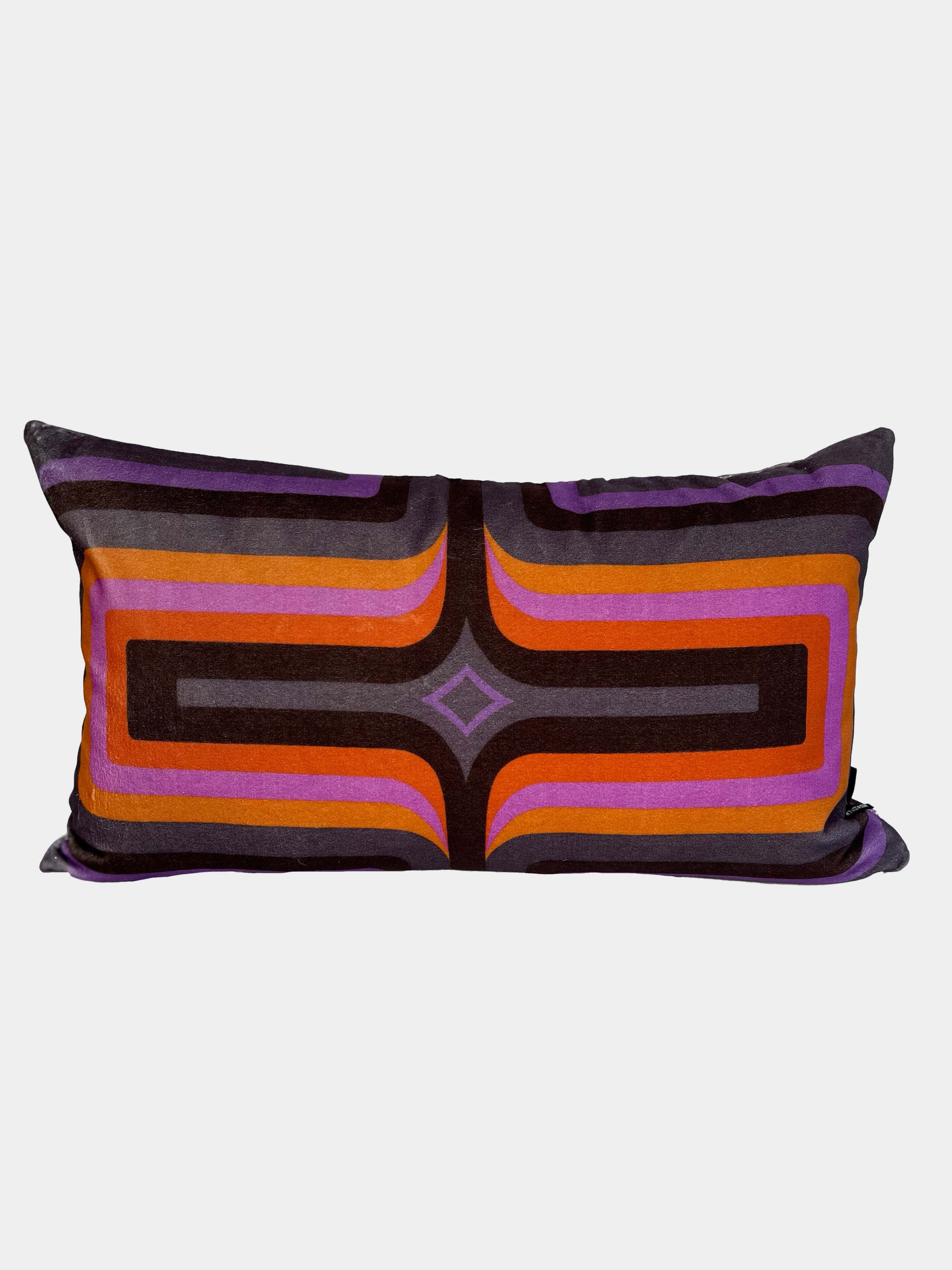 NEW - Retro Geometric Velvet - Purple + Orange