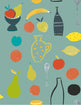 Naive Fruit Motif Wallpaper
