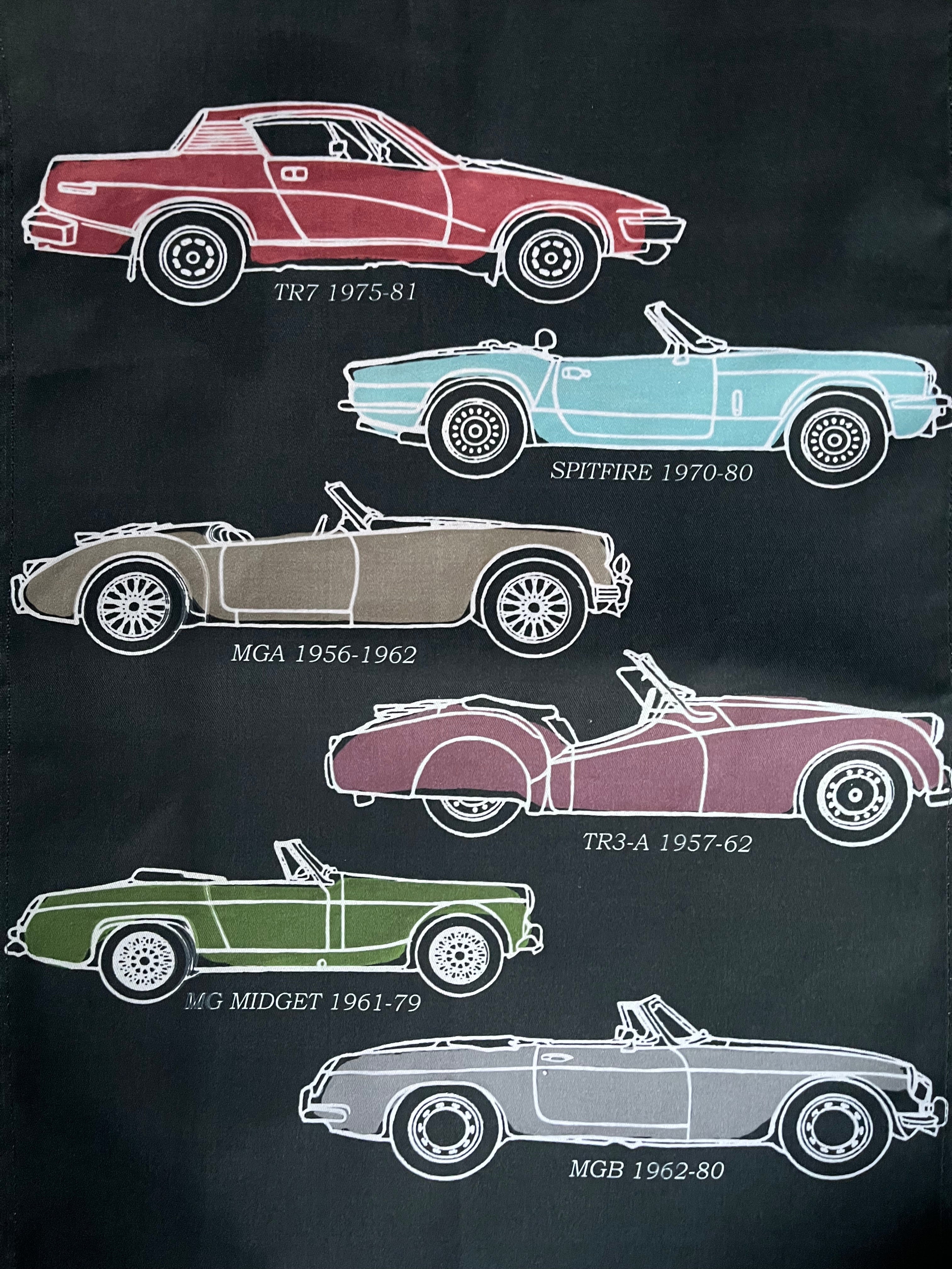 British Classic Cars Tea Towel