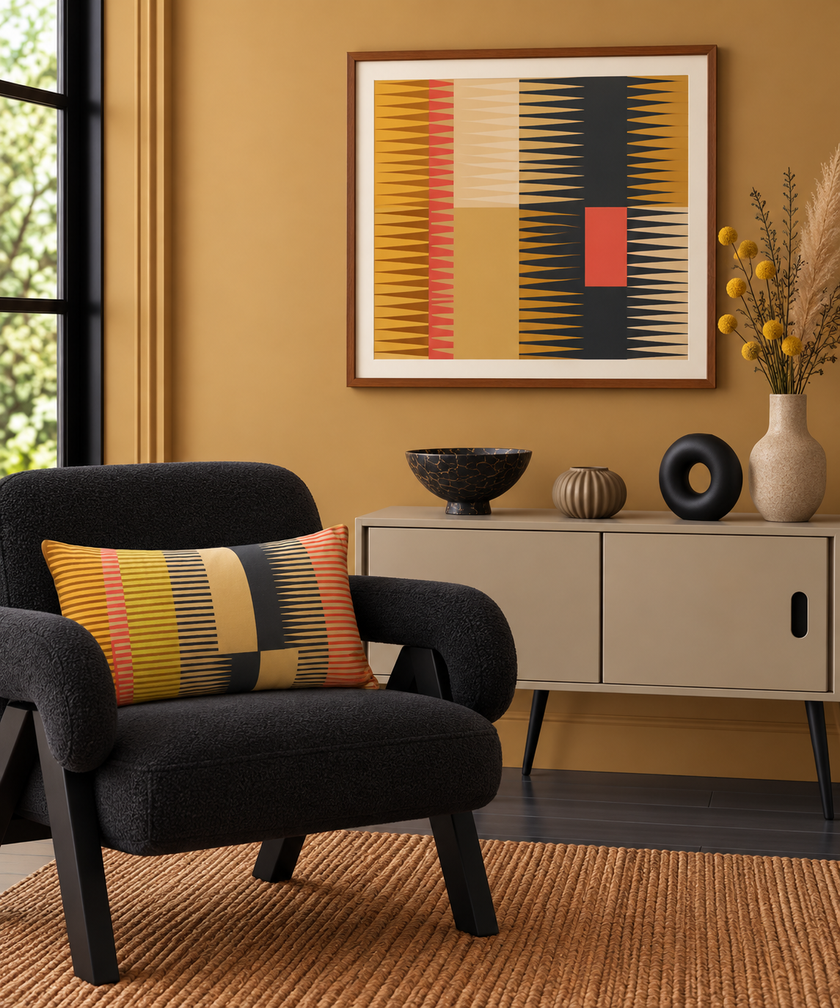 Combed Stripe Cushion - Flax