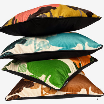 Cloud Tree Velvet Cushion - Marigold