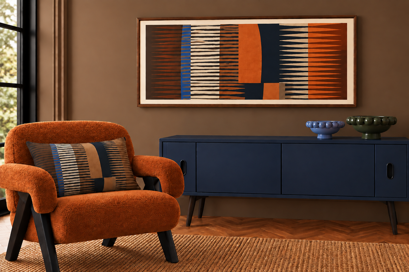 Combed Stripe Cushion - Mocha