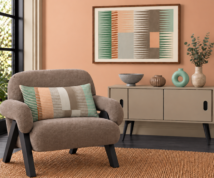 Combed Stripe Cushion - Mint
