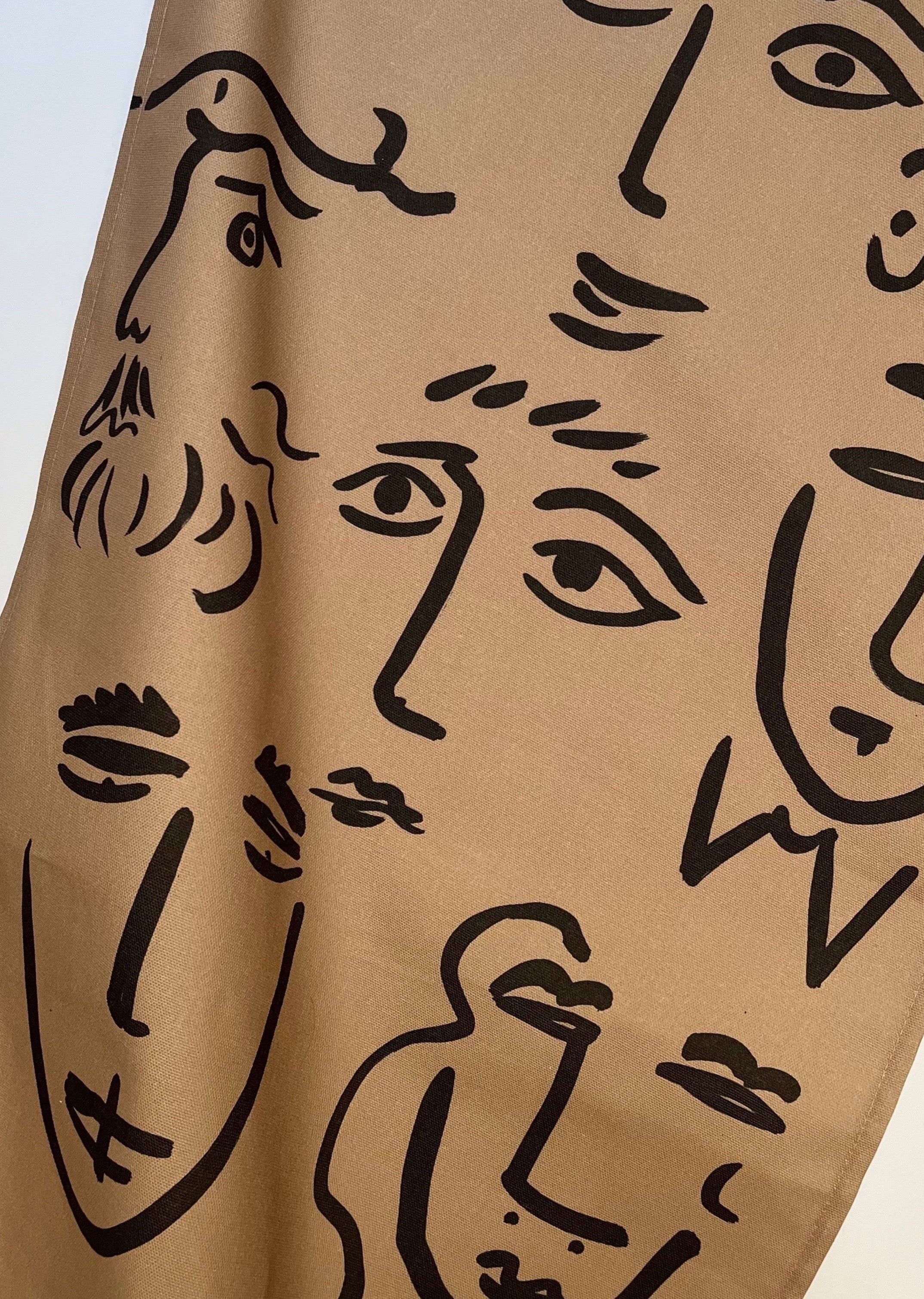Faces Linen Tea Towel
