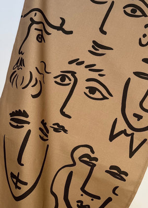 Faces Linen Tea Towel