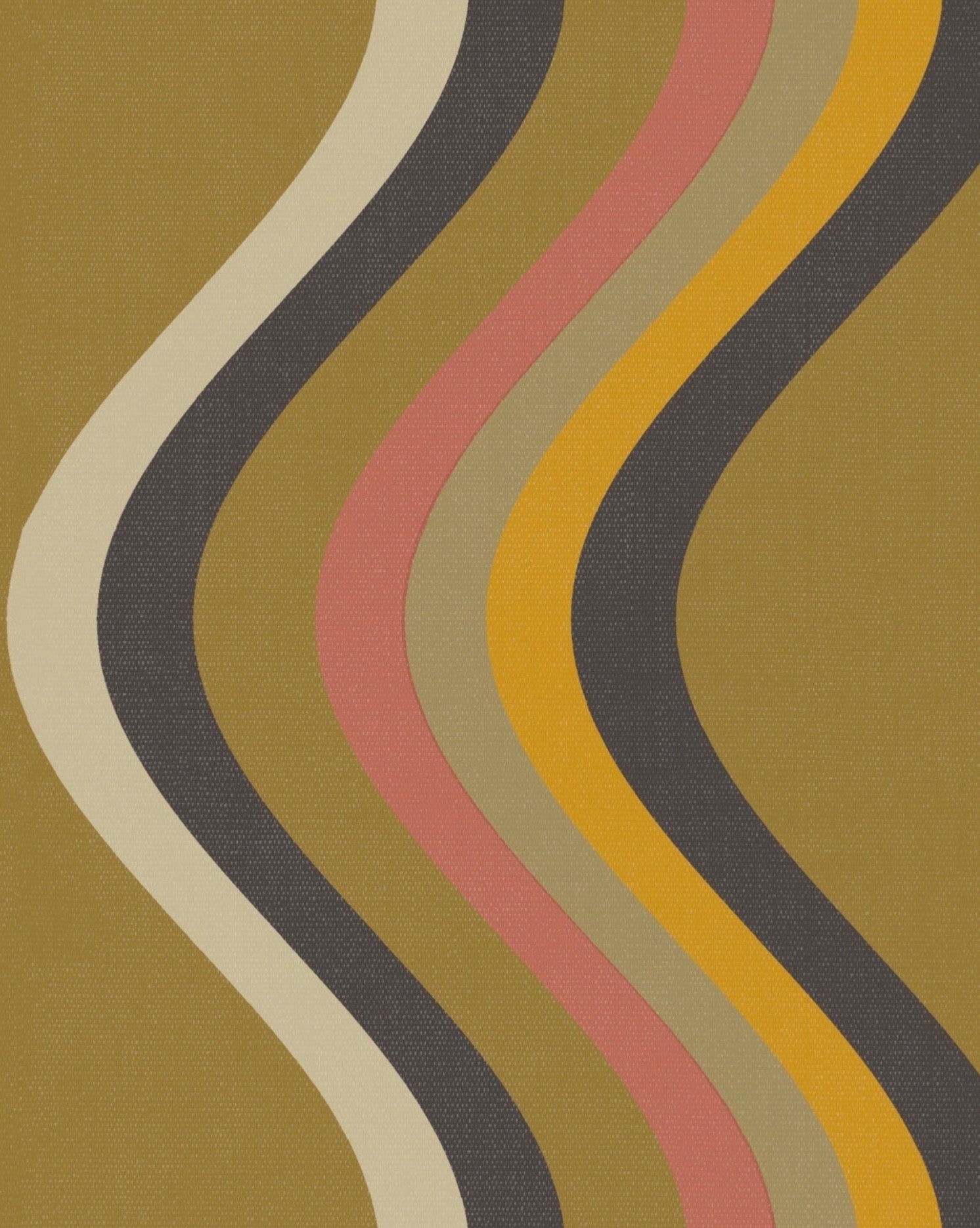 Broad Curvy Retro Stripe Wallpaper
