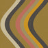 Broad Curvy Retro Stripe Wallpaper