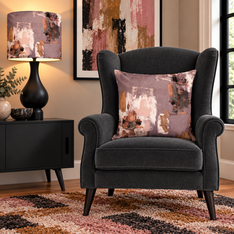 Abstract painterly Velvet Cushion - Mink