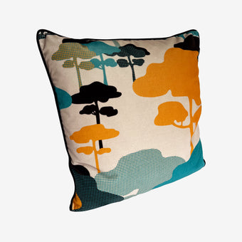 Cloud Tree Velvet Cushion - Turquoise