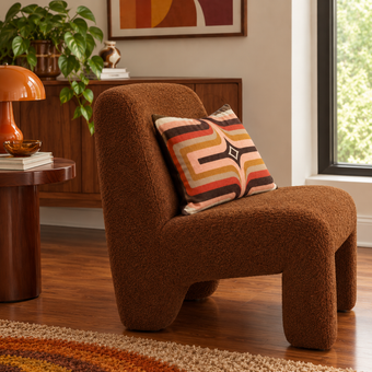 Retro Geometric Velvet -  Chocolate