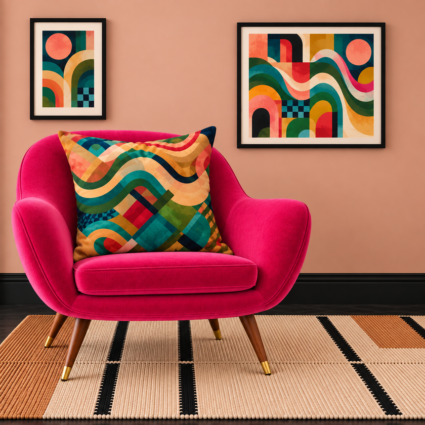 Connections Large Velvet Cushion