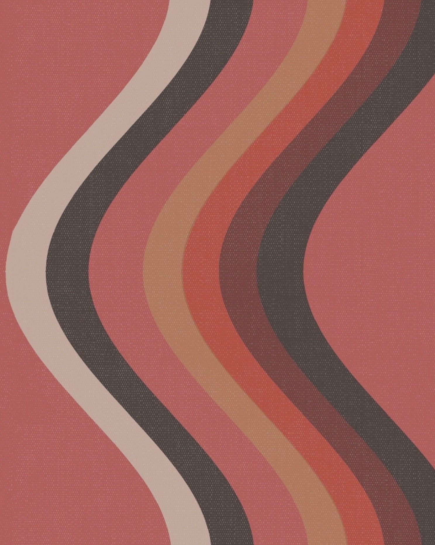 Broad Curvy Retro Stripe Wallpaper