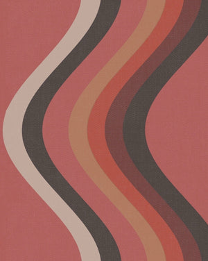 Broad Curvy Retro Stripe Wallpaper