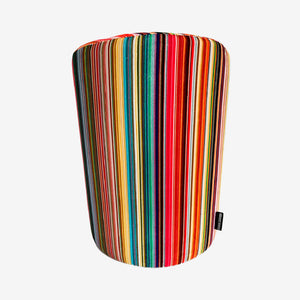 Fine Stripe Velvet Footstool