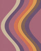 Broad Curvy Retro Stripe Wallpaper