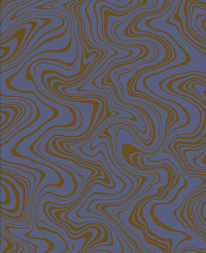 Fluid Wallpaper - Cobalt + brown
