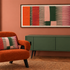 Combed Stripe Cushion - Vermilion