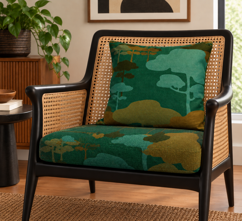 Cloud Tree Velvet Cushion - Teal