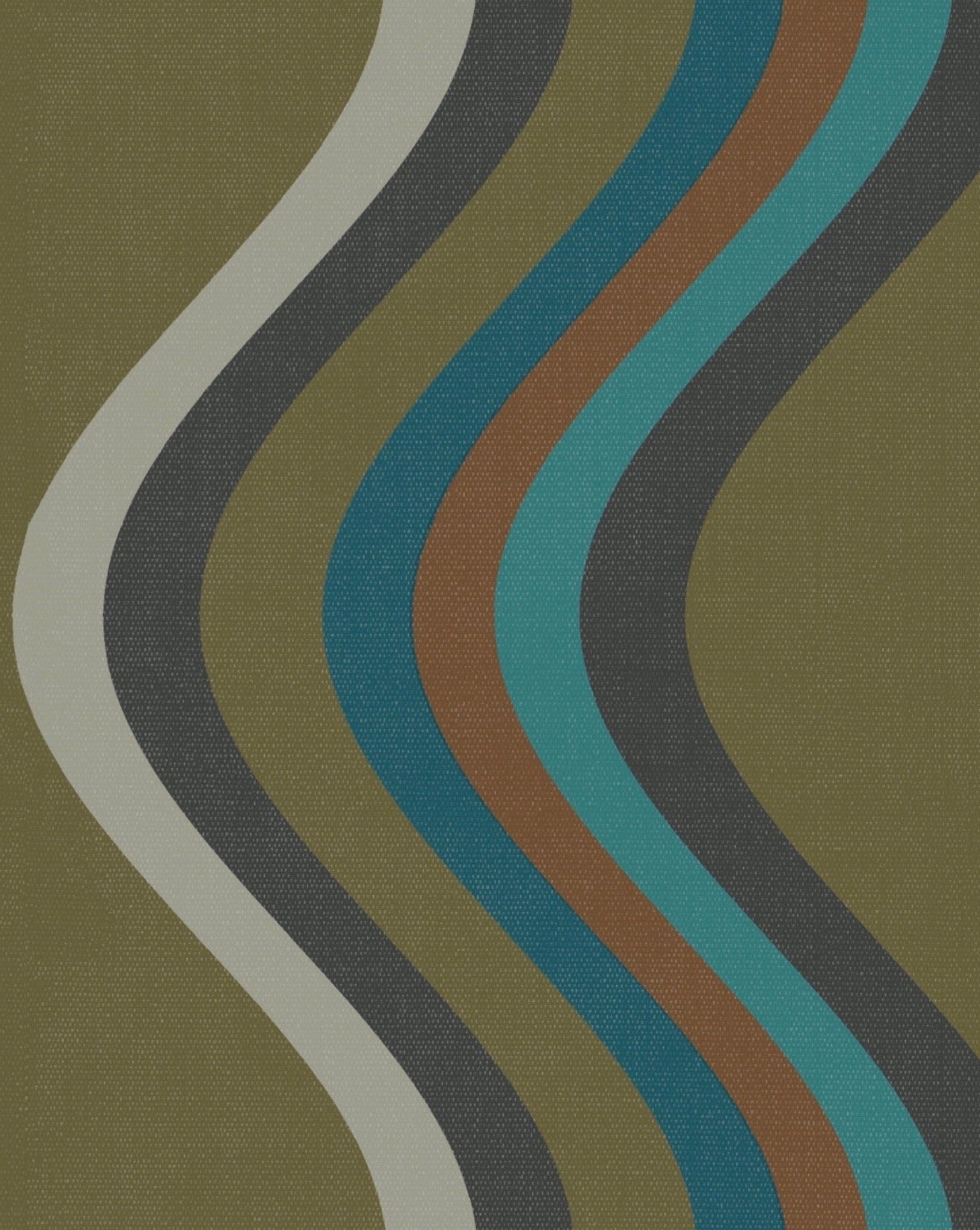 Broad Curvy Retro Stripe Wallpaper
