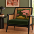 Cloud Tree Velvet Cushion - Hunter green