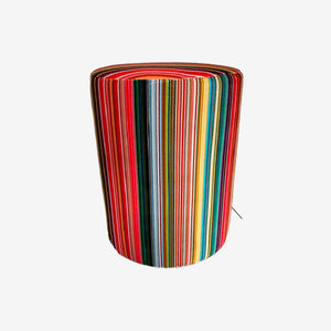 Fine Stripe Velvet Footstool
