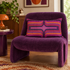 Retro Geometric Velvet - Cerise