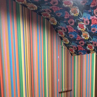 Tonal Stripe Wallpaper - Coral