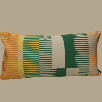 Combed Stripe Cushion - Bottle green
