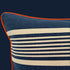 Cotton Striped Cushion - Blue + White