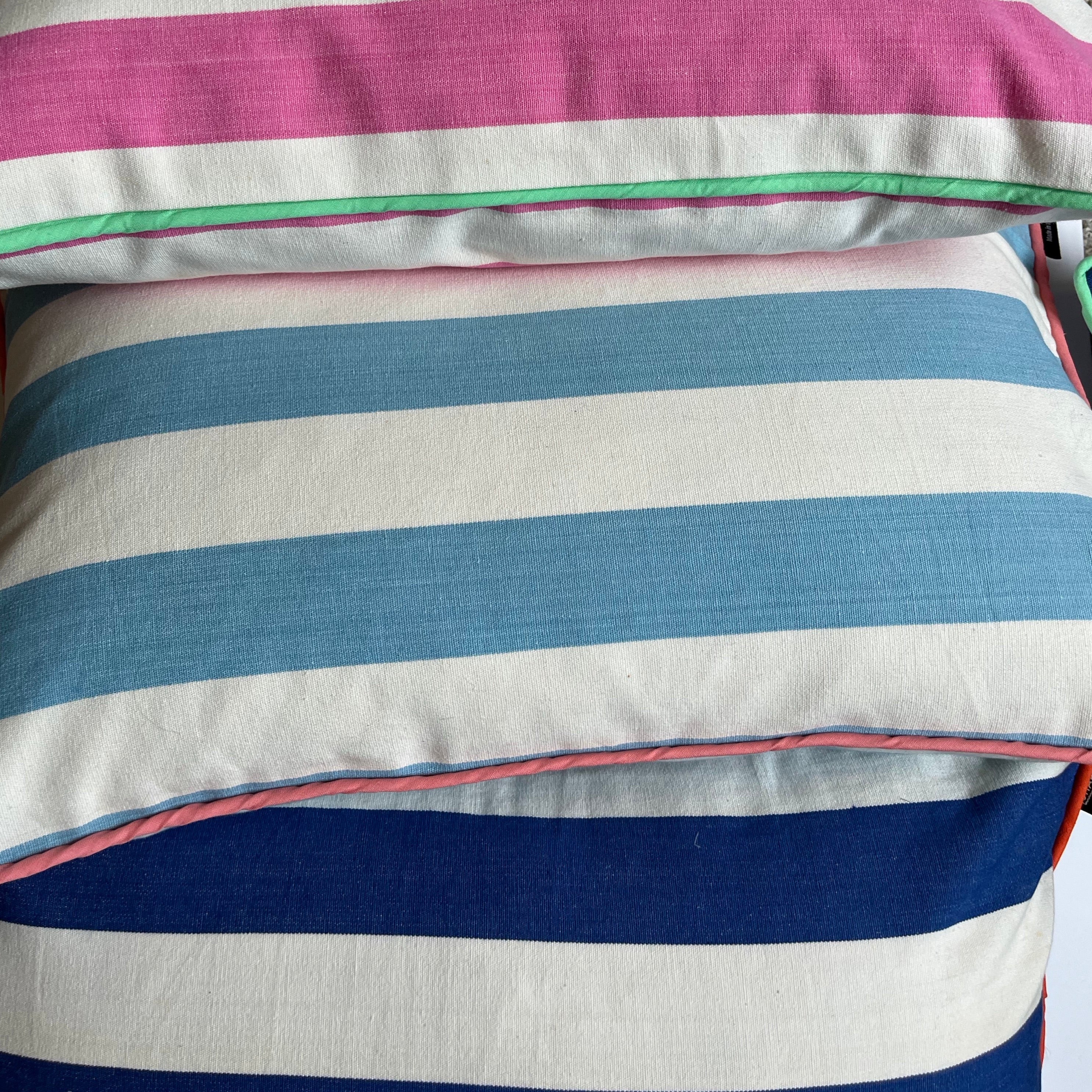 Striped Cushion - Pale Blue