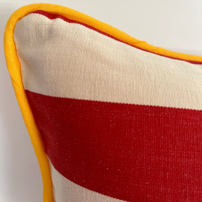 Striped Cushion - Red