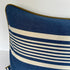 Cotton Striped Cushion - Blue + White