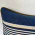 Cotton Striped Cushion - Blue + White