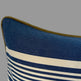 Cotton Striped Cushion - Navy