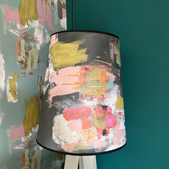 Painterly Abstract Lamp shade - Black Large