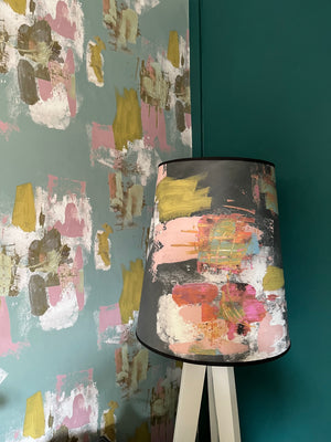 Painterly Abstract Lamp shade - Black Large