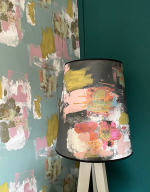 Painterly Abstract Lamp shade - Black Large