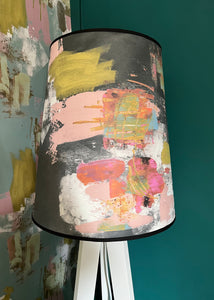 Painterly Abstract Lamp shade - Black Large