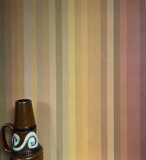 Tonal Stripe Wallpaper - Brown to Terracotta