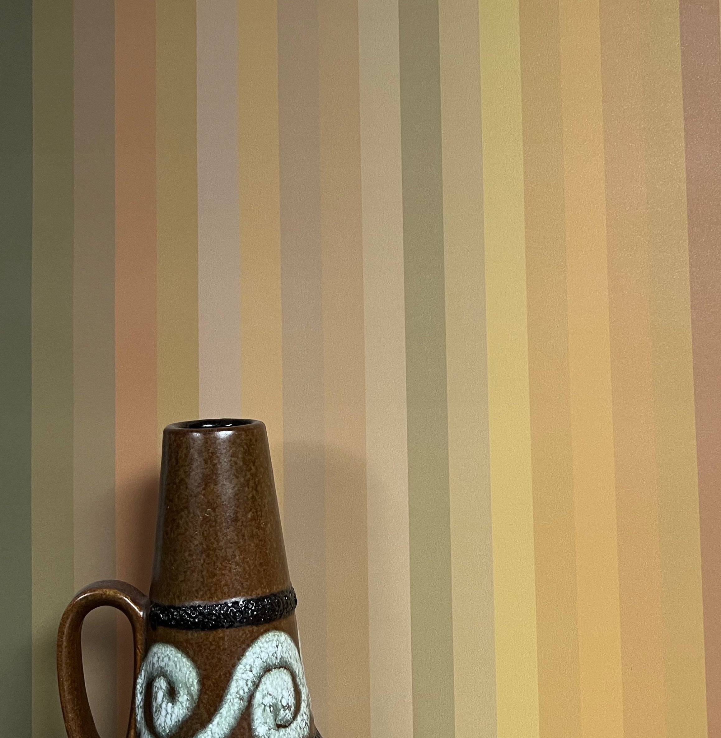 Tonal Stripe Wallpaper - Brown to Terracotta
