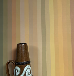 Tonal Stripe Wallpaper - Brown to Terracotta