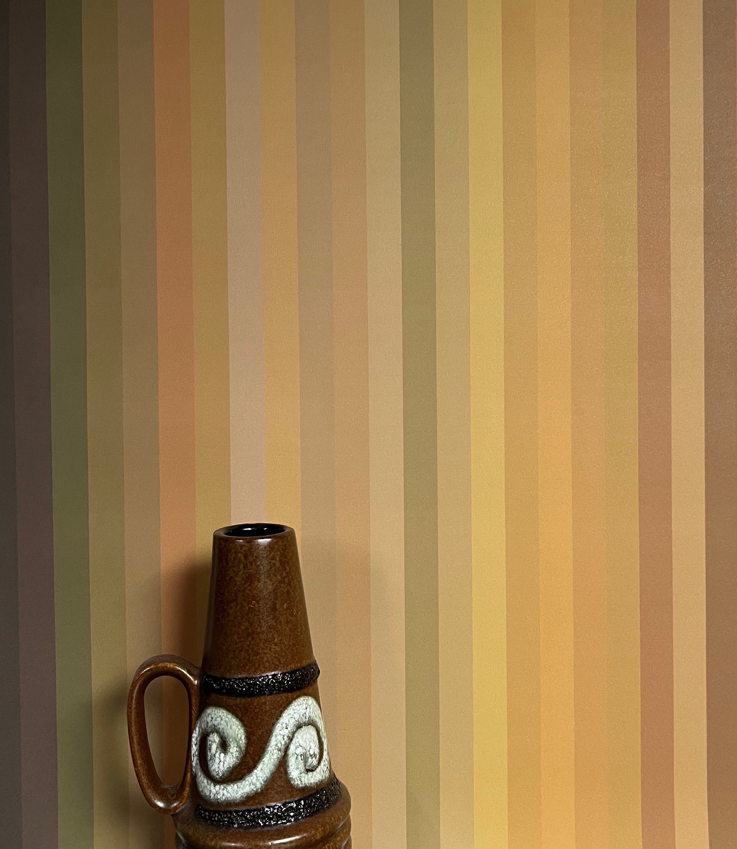 Tonal Stripe Wallpaper - Brown to Terracotta