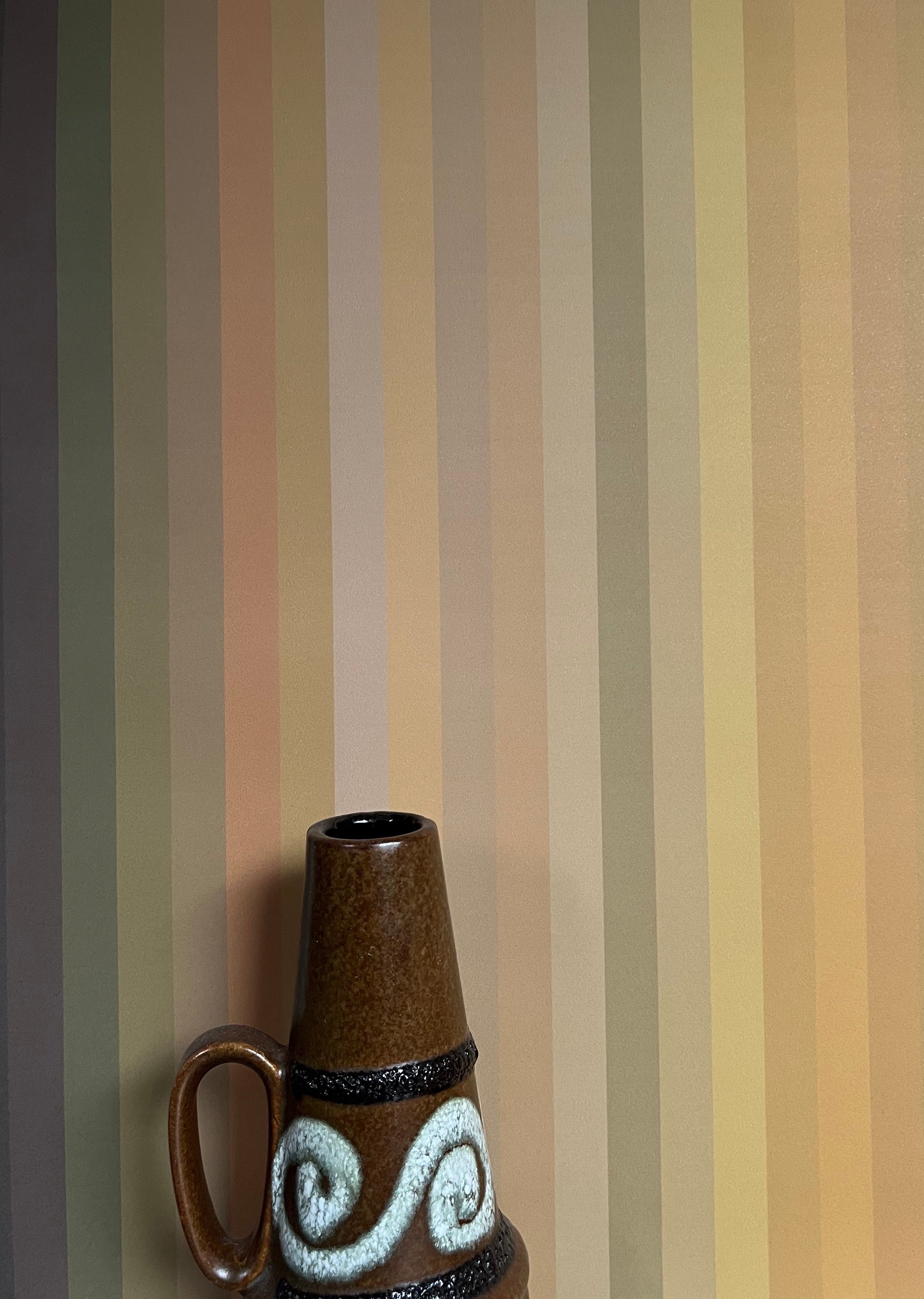 Tonal Stripe Wallpaper - Brown to Terracotta